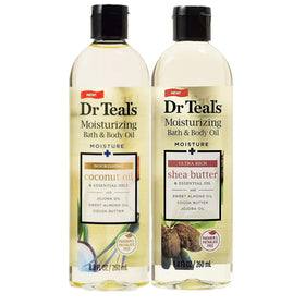 Dr Teal's Bath & Body Oil Variety Gift Set front view with two 8.8oz bottles