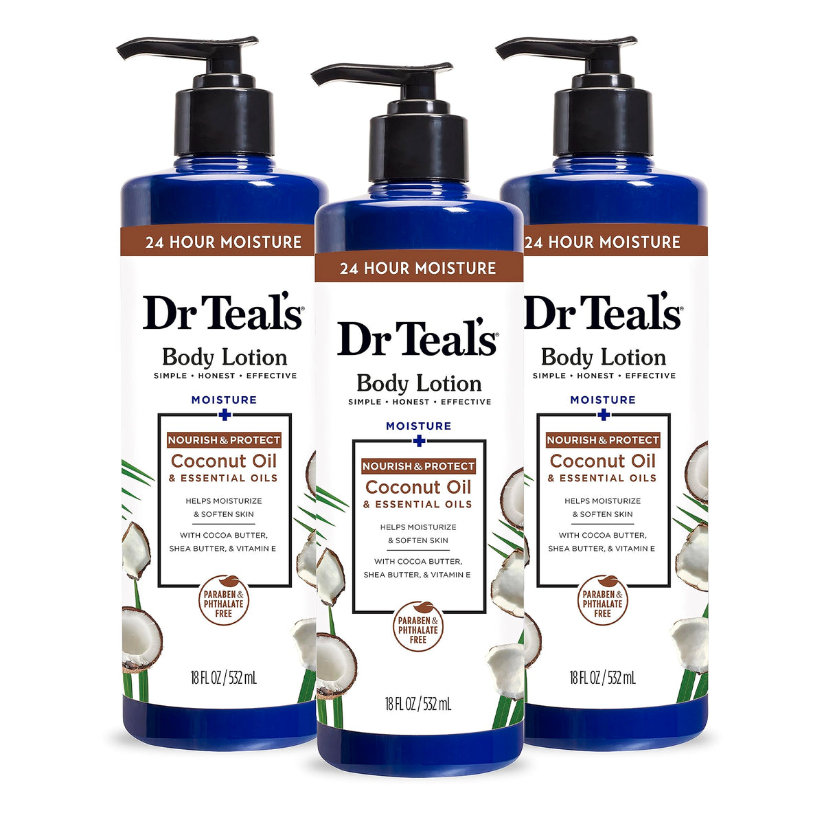 Dr Teal's Coconut Oil Body Lotion front view 18 fl oz