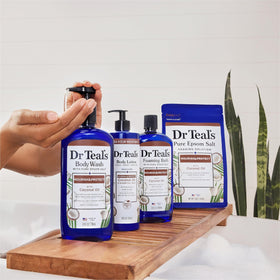 Dr Teal's Coconut Oil Body Lotion showing texture on skin
