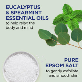 Dr Teal's Epsom Salt Body Scrub packaging with eucalyptus and spearmint
