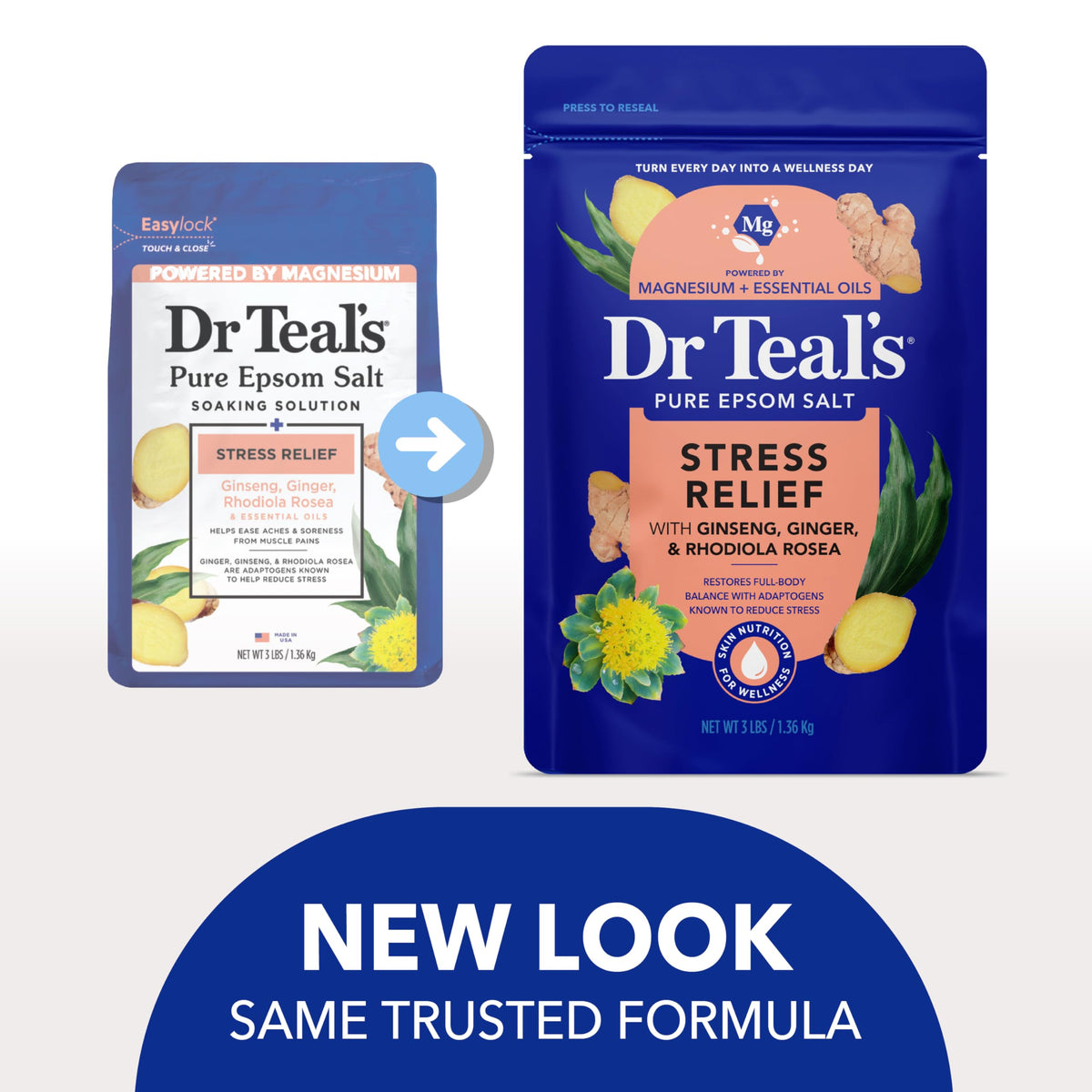 Dr Teal's Epsom Salt in a bath setting