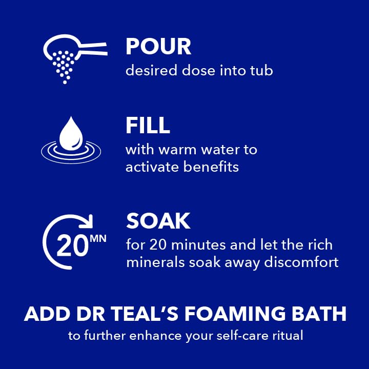 Dr Teal's Epsom Salt in a bath setting with candles