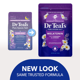 Dr Teal's Epsom Salt in a bath setting with candles