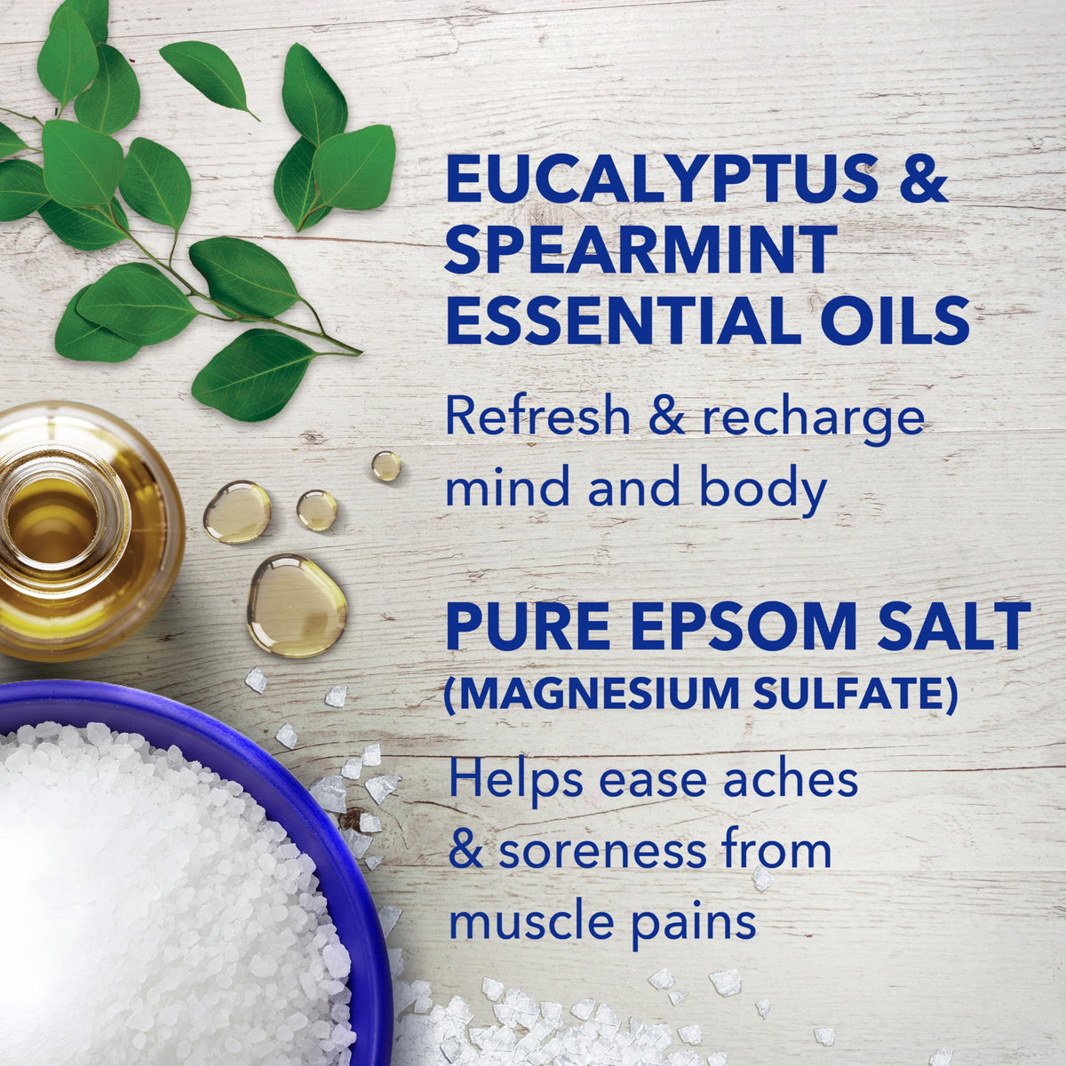 Dr Teal's Epsom Salt in a bowl with a scoop