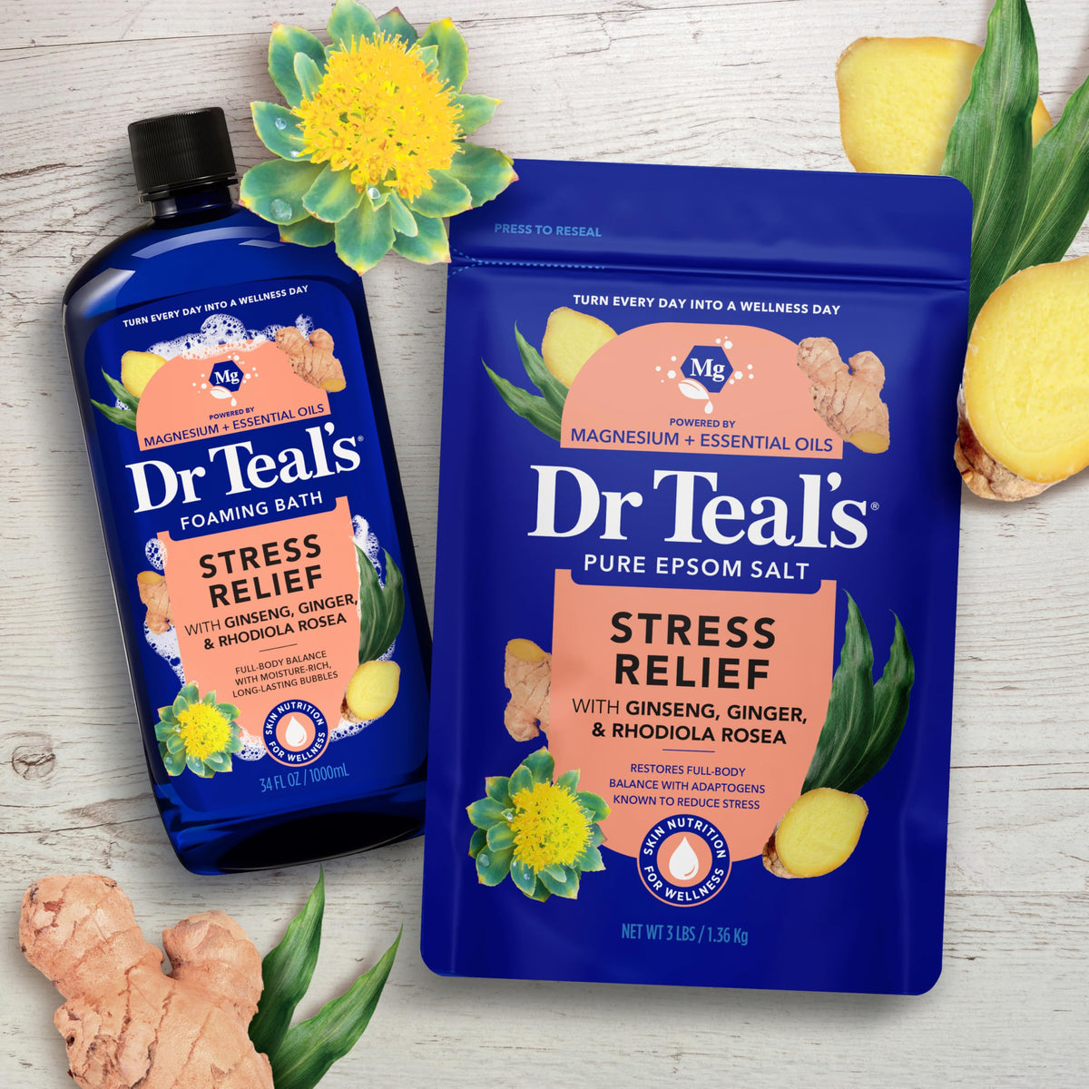 Dr Teal's Epsom Salt with body lotion for hydration