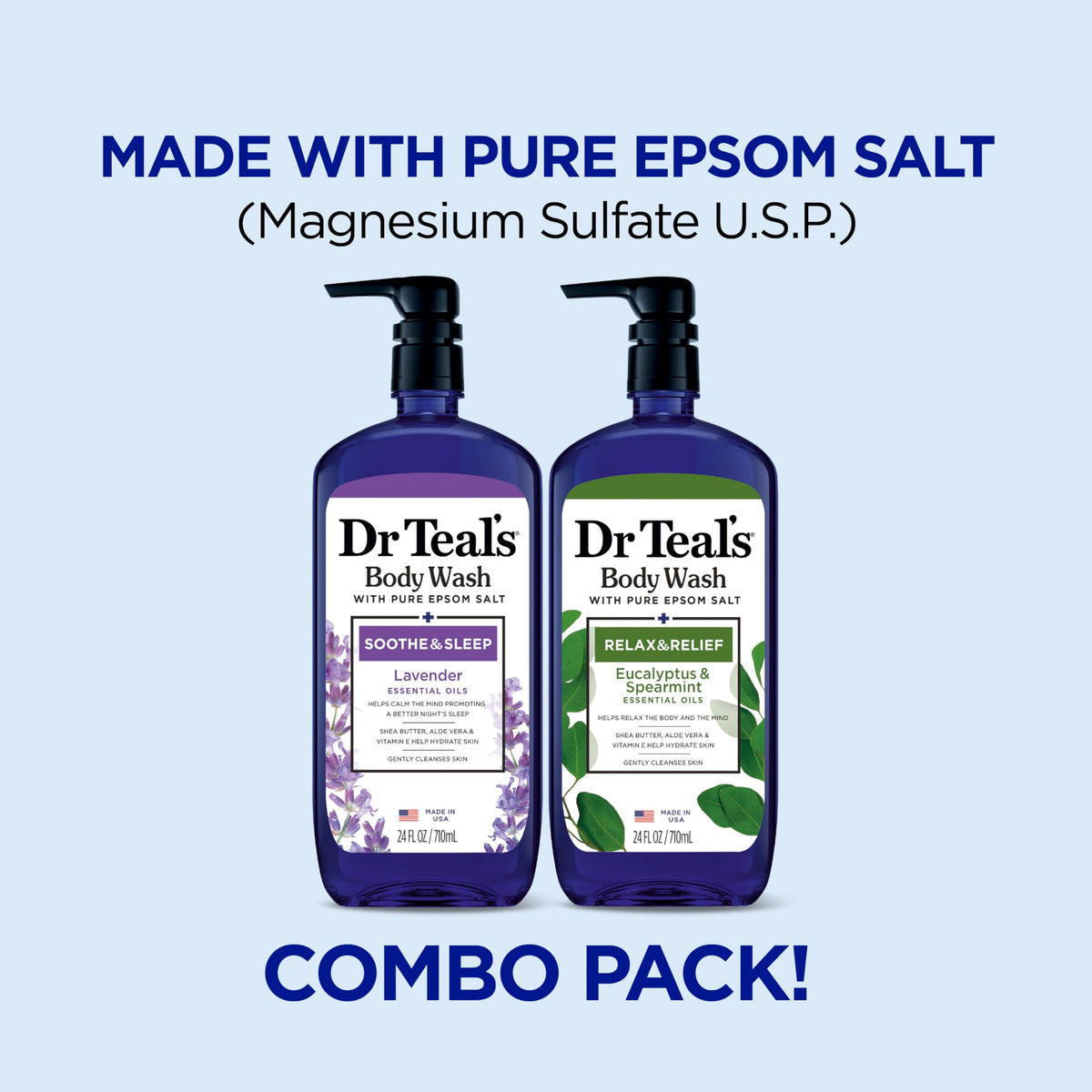 Dr Teal's Eucalyptus Body Wash with Pure Epsom Salt front view
