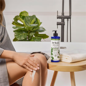 Dr Teal's Eucalyptus & Spearmint Body Lotion in a lifestyle setting