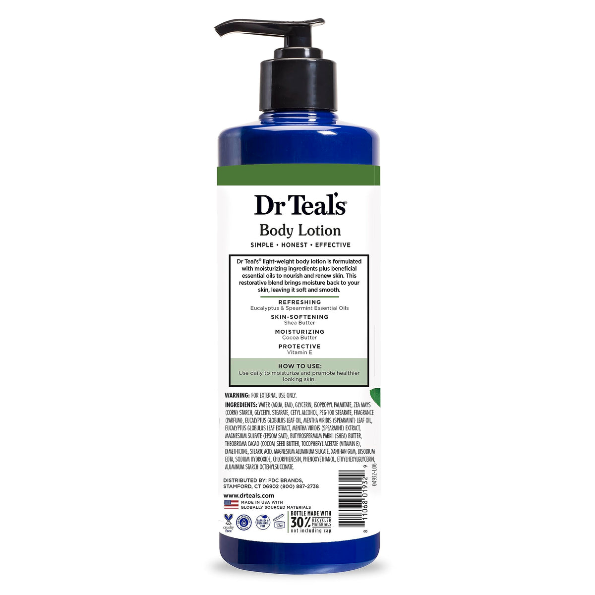 Dr Teal's Eucalyptus & Spearmint Body Lotion trio pack display
