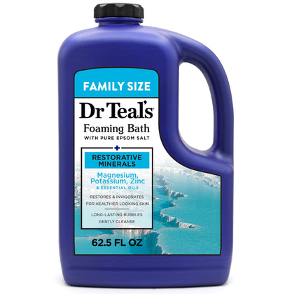 Dr Teal's Foaming Bath 62.5 fl oz front view with essential oils