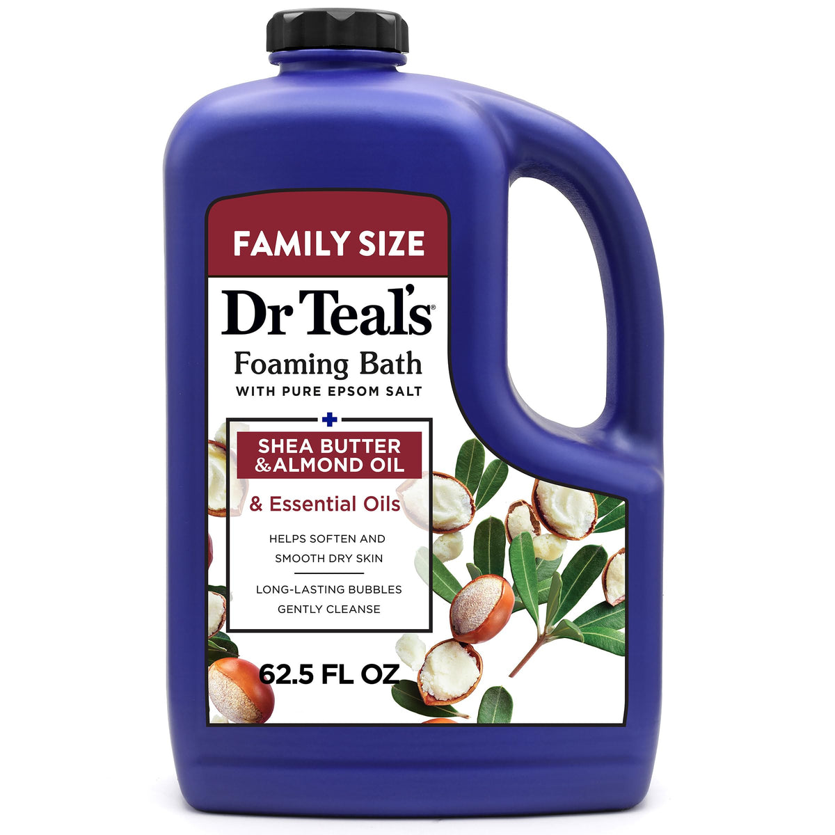 Dr Teal's Foaming Bath 62.5 fl oz front view with label