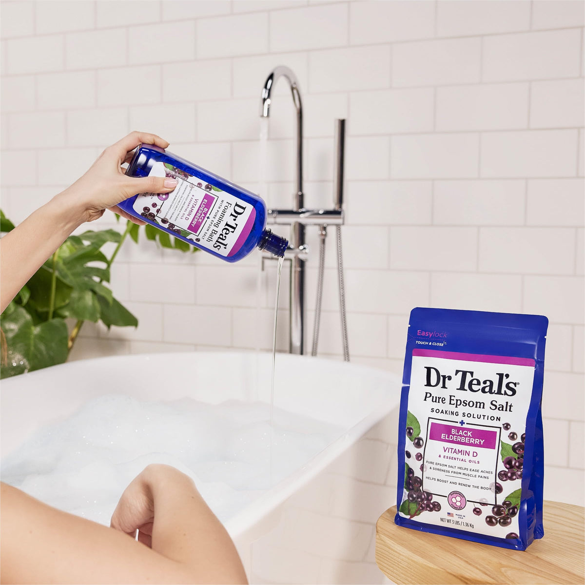 Dr Teal's Foaming Bath Black Elderberry with essential oils
