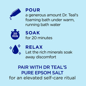 Dr Teal's Foaming Bath bottle side view with Epsom Salt