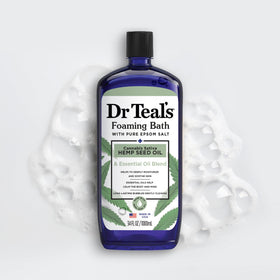 Dr Teal's Foaming Bath bottle with Epsom Salt and Hemp Seed Oil