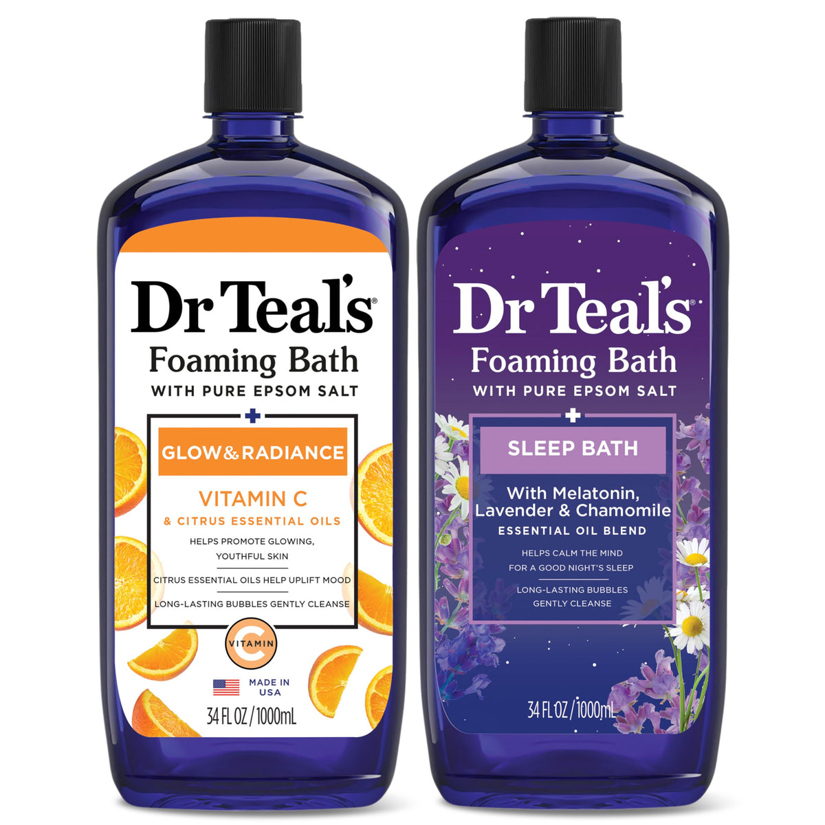 Dr Teal's Foaming Bath Duo packaging front view