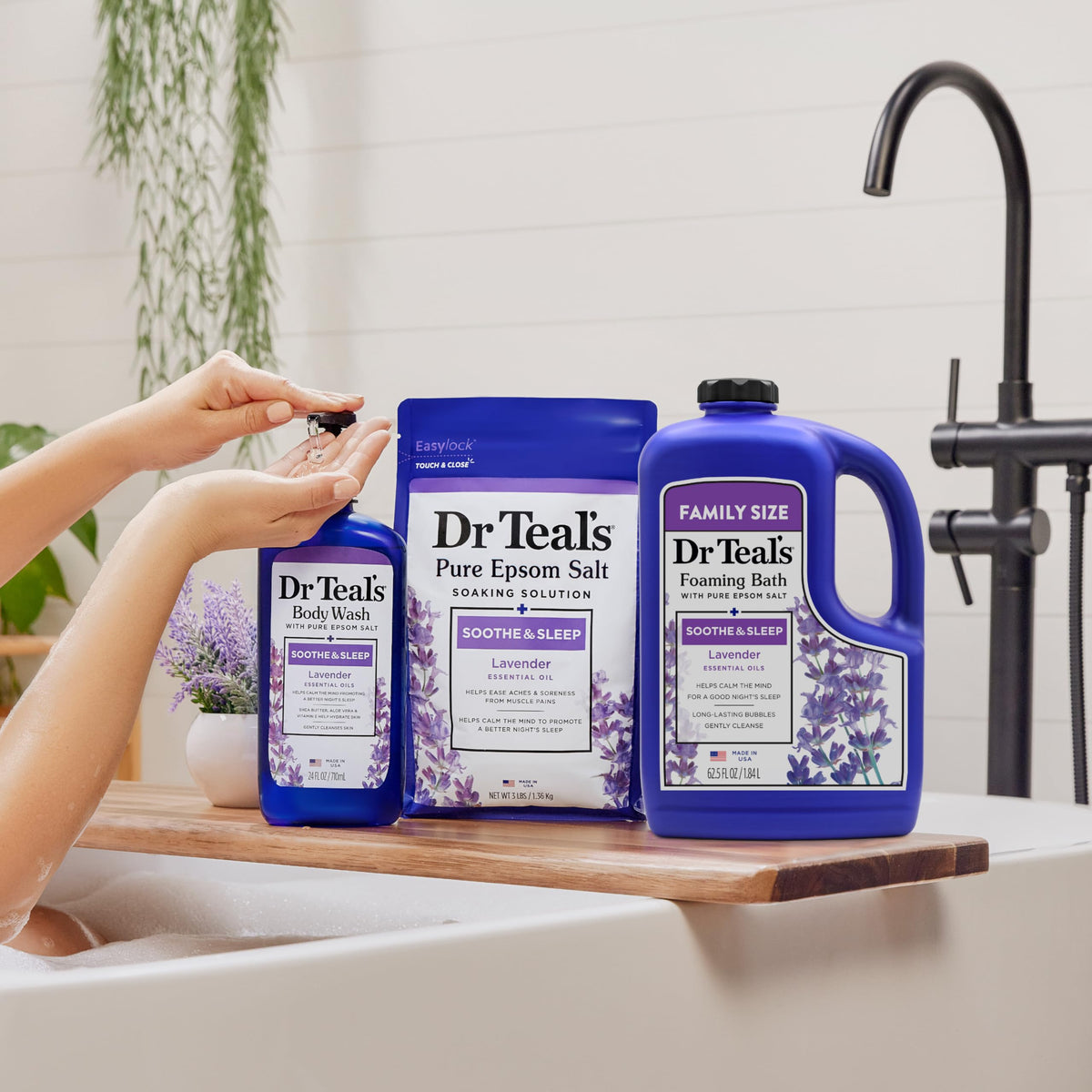 Dr Teal's Foaming Bath label close-up