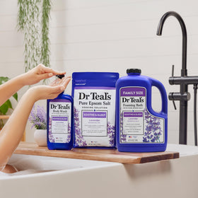 Dr Teal's Foaming Bath label close-up
