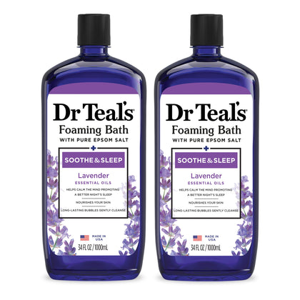 Dr Teal's Foaming Bath Lavender front view with packaging