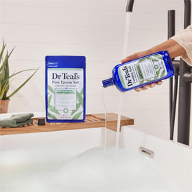 Dr Teal's Foaming Bath packaging with essential oils