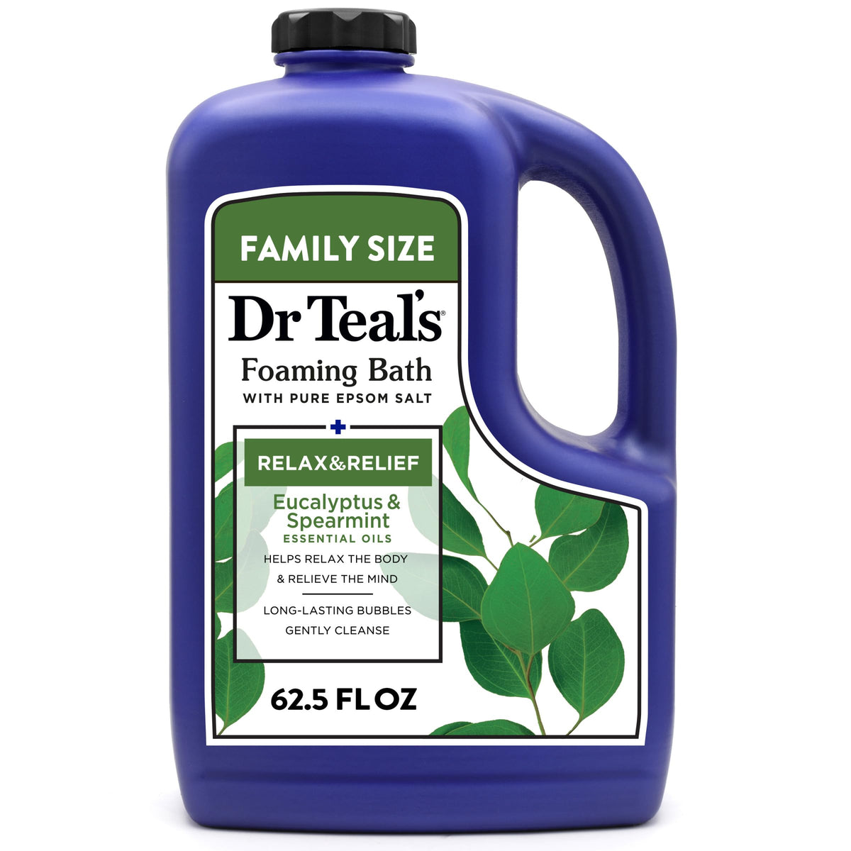 Dr Teal's Foaming Bath Relax & Relief front view with label