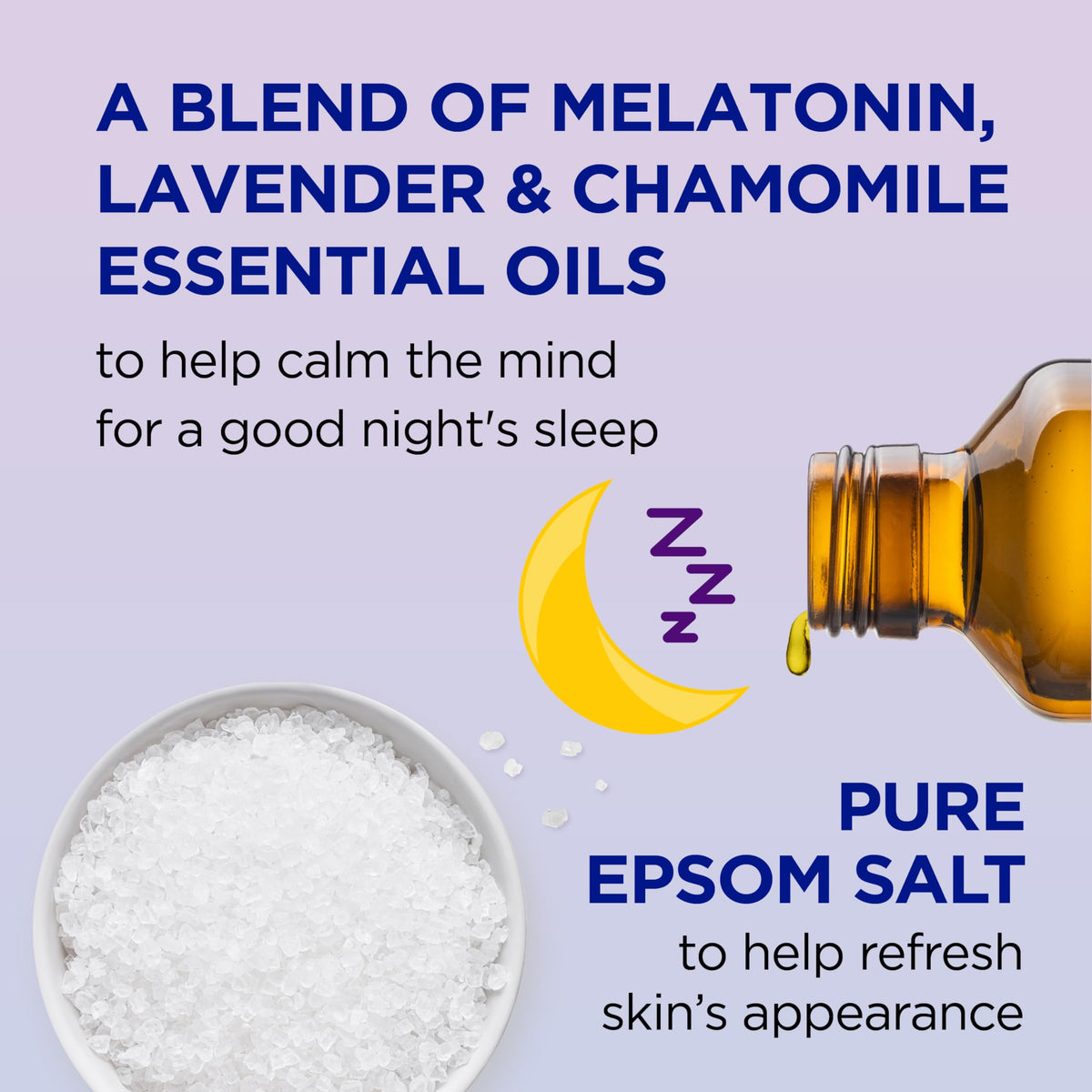 Dr Teal's Foaming Bath Sleep Blend back view with ingredients