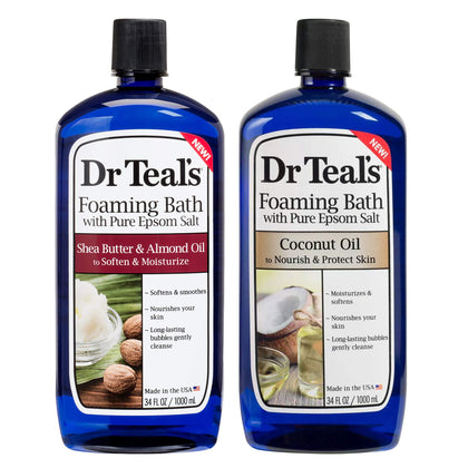 Dr Teal's Foaming Bath Variety Gift Set front view with two bottles