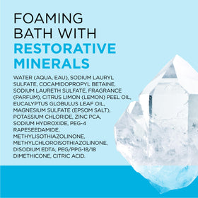Dr Teal's Foaming Bath with essential oils displayed on a bathroom counter