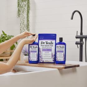 Dr Teal's Lavender Body Wash in a relaxing bath setting