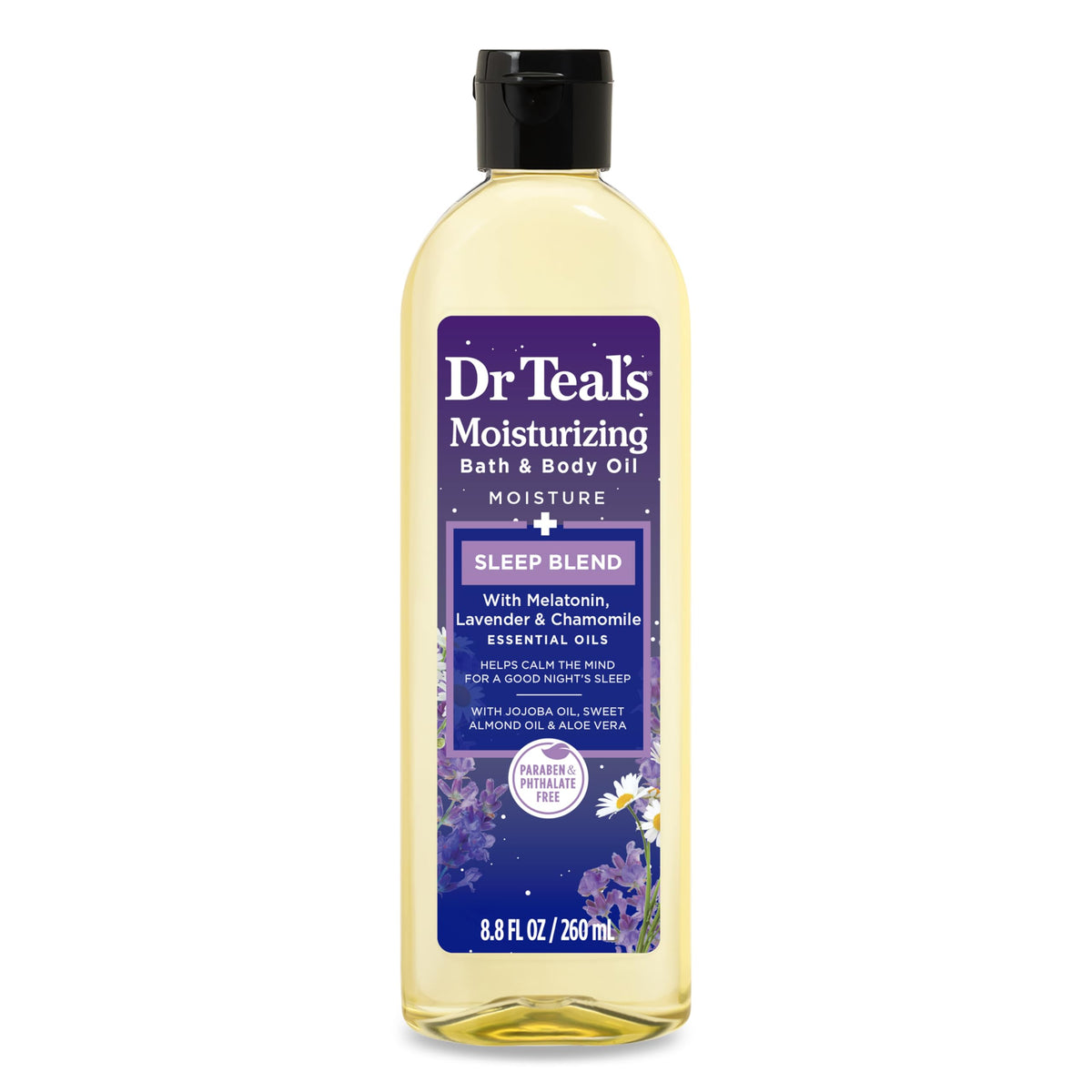Dr Teal's Moisturizing Bath & Body Oil Sleep Blend 8.8 fl oz front view