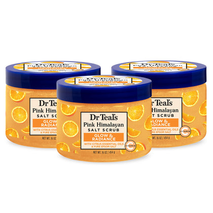 Dr Teal's Pink Himalayan Salt Body Scrub 16 oz front view