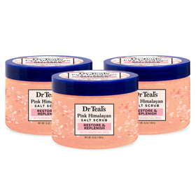 Dr Teal's Pink Himalayan Salt Body Scrub front view, 16 oz