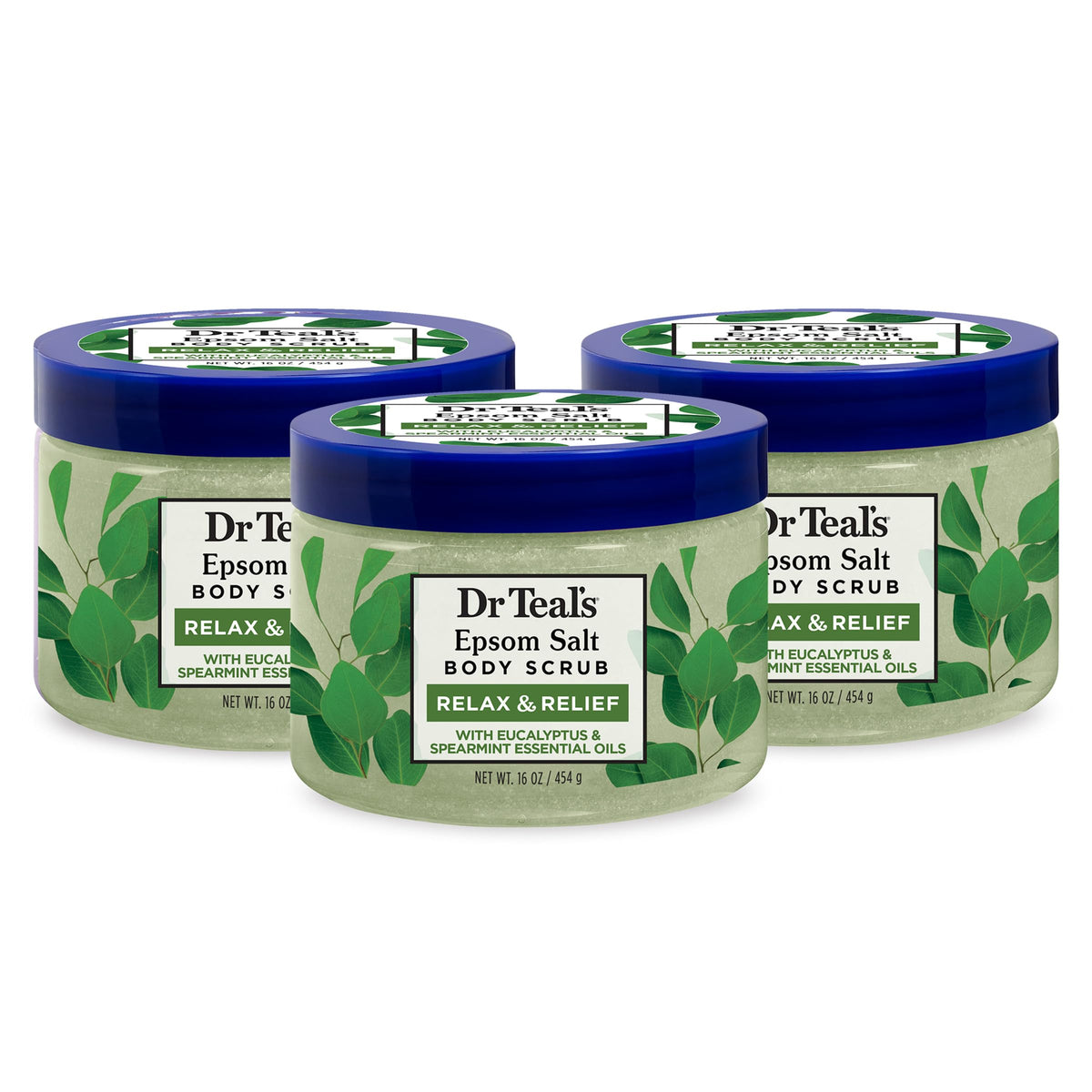 Dr Teal's Pure Epsom Salt Body Scrub Relax & Relief front view
