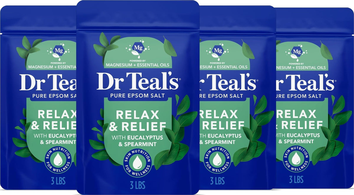 Dr Teal's Pure Epsom Salt Relax & Relief Eucalyptus & Spearmint front view