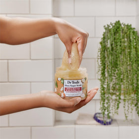 Dr Teal's Shea Sugar Body Scrub 19 oz packaging with essential oils
