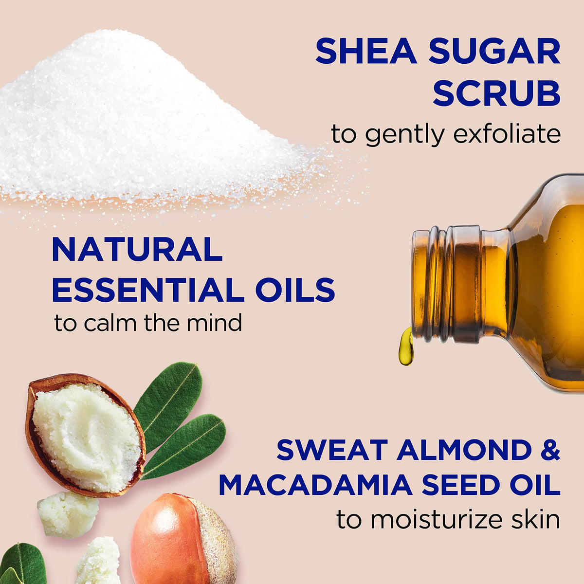 Dr Teal's Shea Sugar Body Scrub 19 oz showing almond oil ingredients