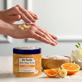 Dr Teal's Shea Sugar Body Scrub Citrus with citrus fruits