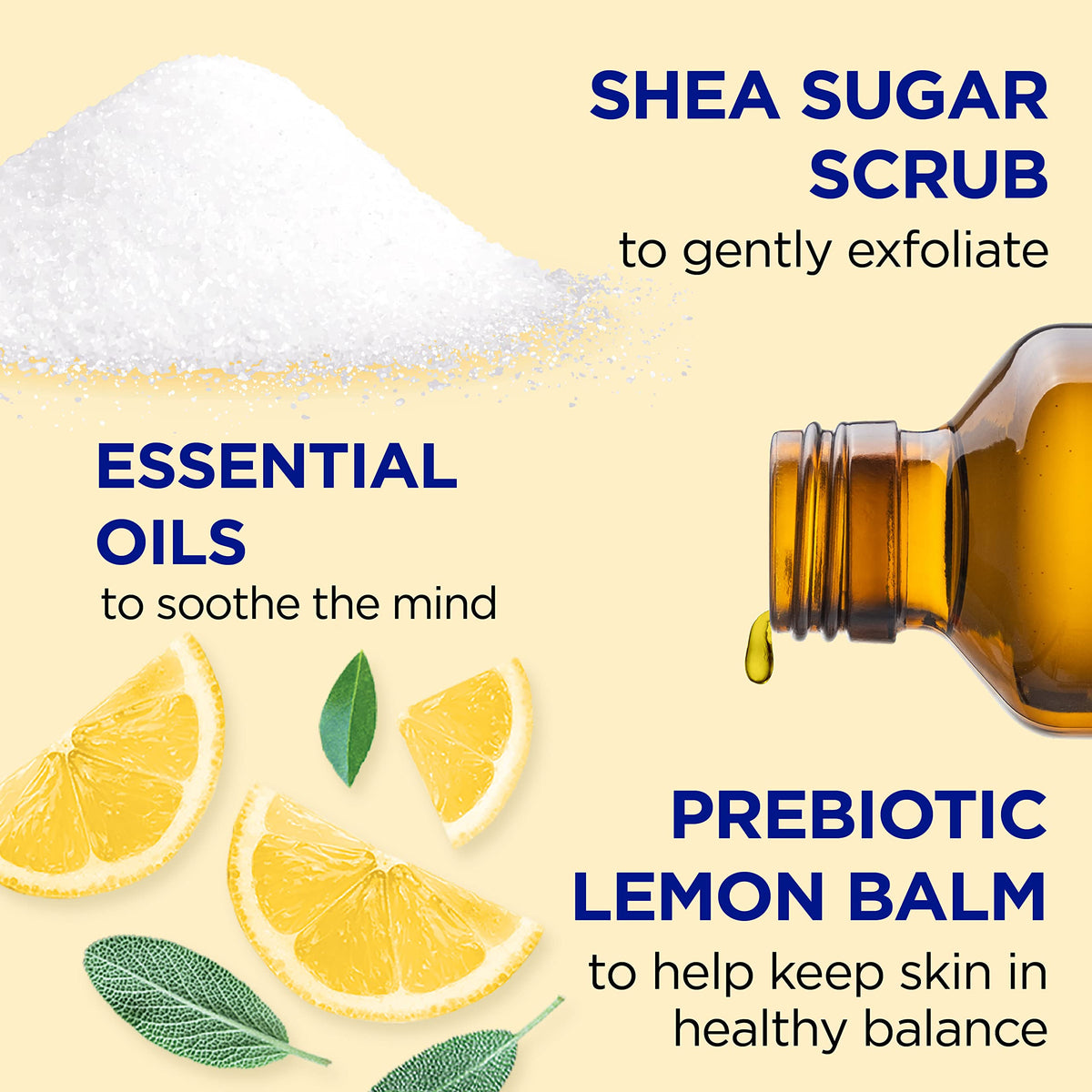 Dr Teal's Shea Sugar Scrub 19 oz back view with ingredients