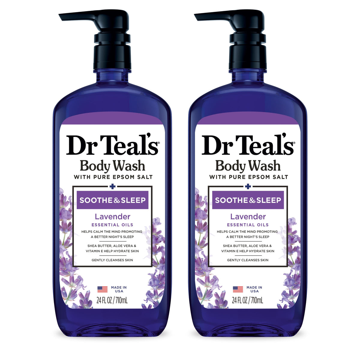 Dr Teal's Soothe & Sleep Lavender Body Wash front view 24 fl oz