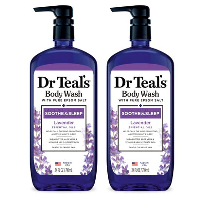 Dr Teal's Soothe & Sleep Lavender Body Wash front view 24 fl oz