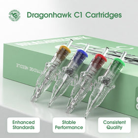 Dragonhawk Classic C1 Tattoo Needle Cartridge in use
