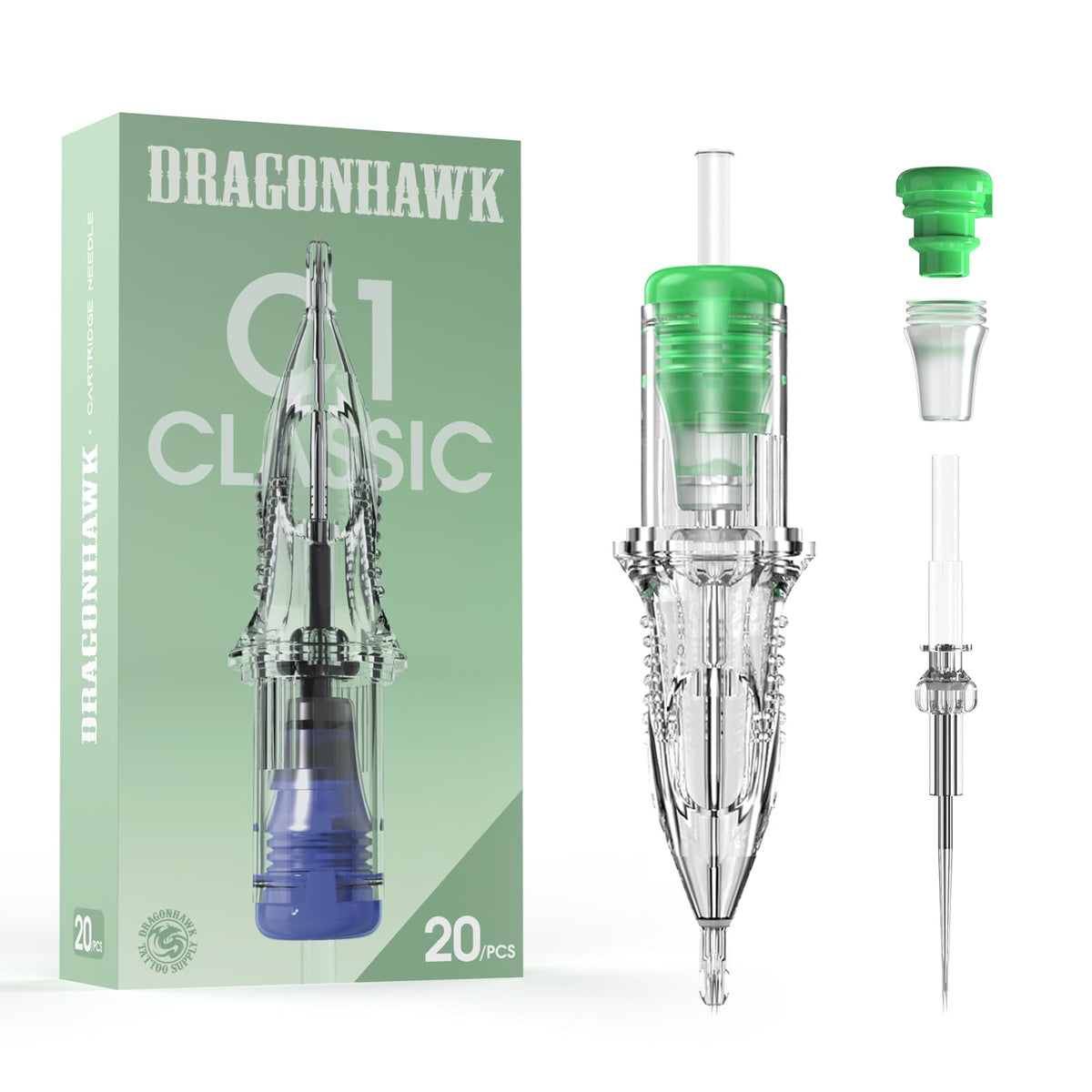 Dragonhawk Classic C1 Tattoo Needle Cartridges front view