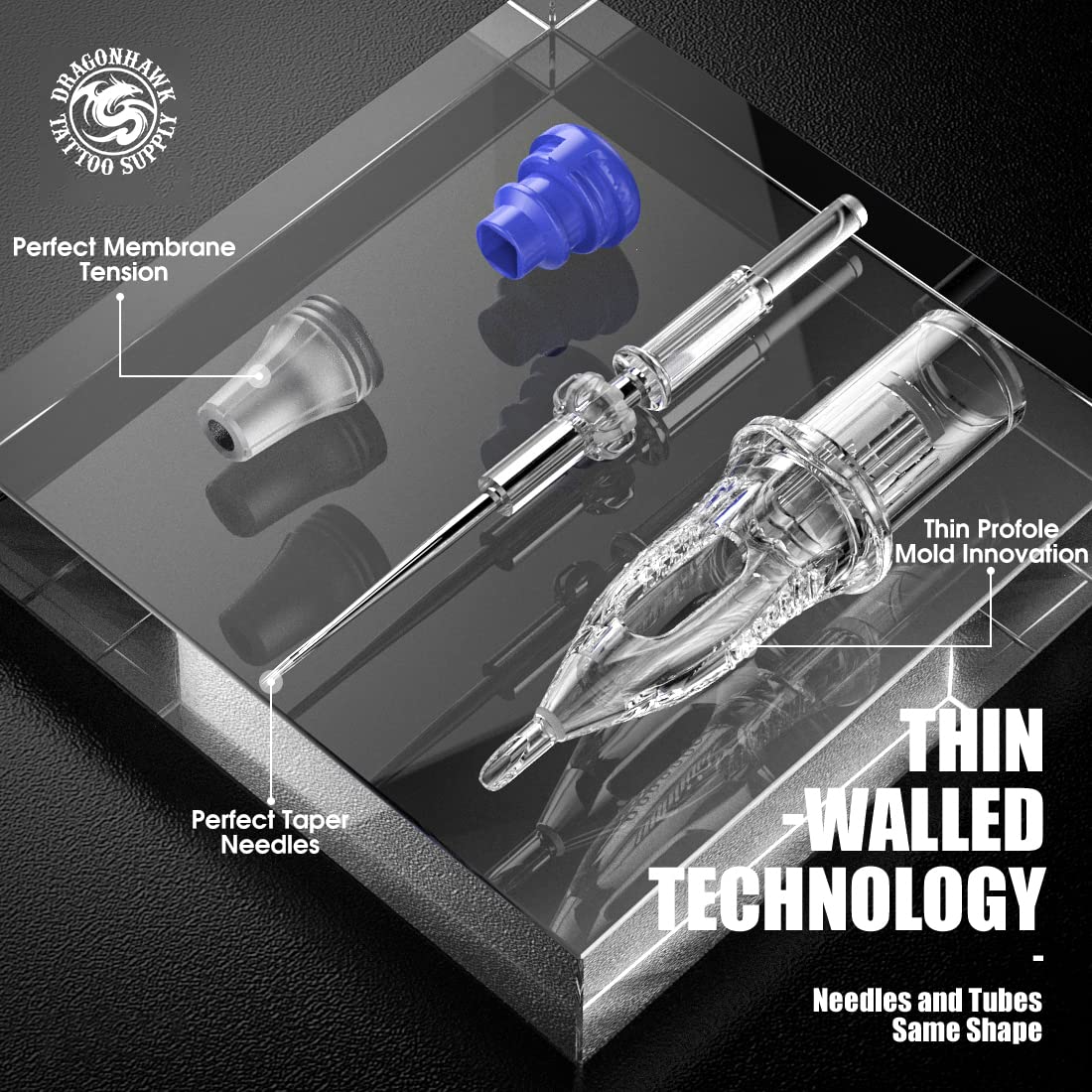Dragonhawk Classic C1 Tattoo Needle transparent cartridge