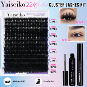 Dramatic look achieved with Yaiseiko lash clusters