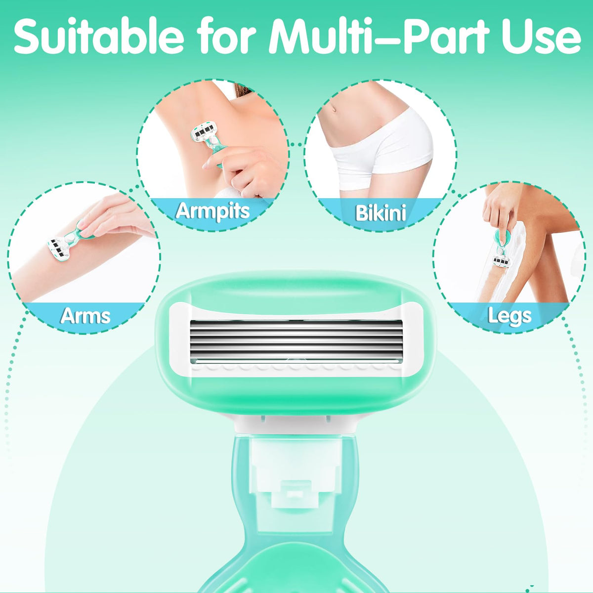 DreamGenius Travel Razor blades showing 360-degree lubrication
