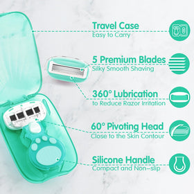 DreamGenius Travel Razor in use on skin