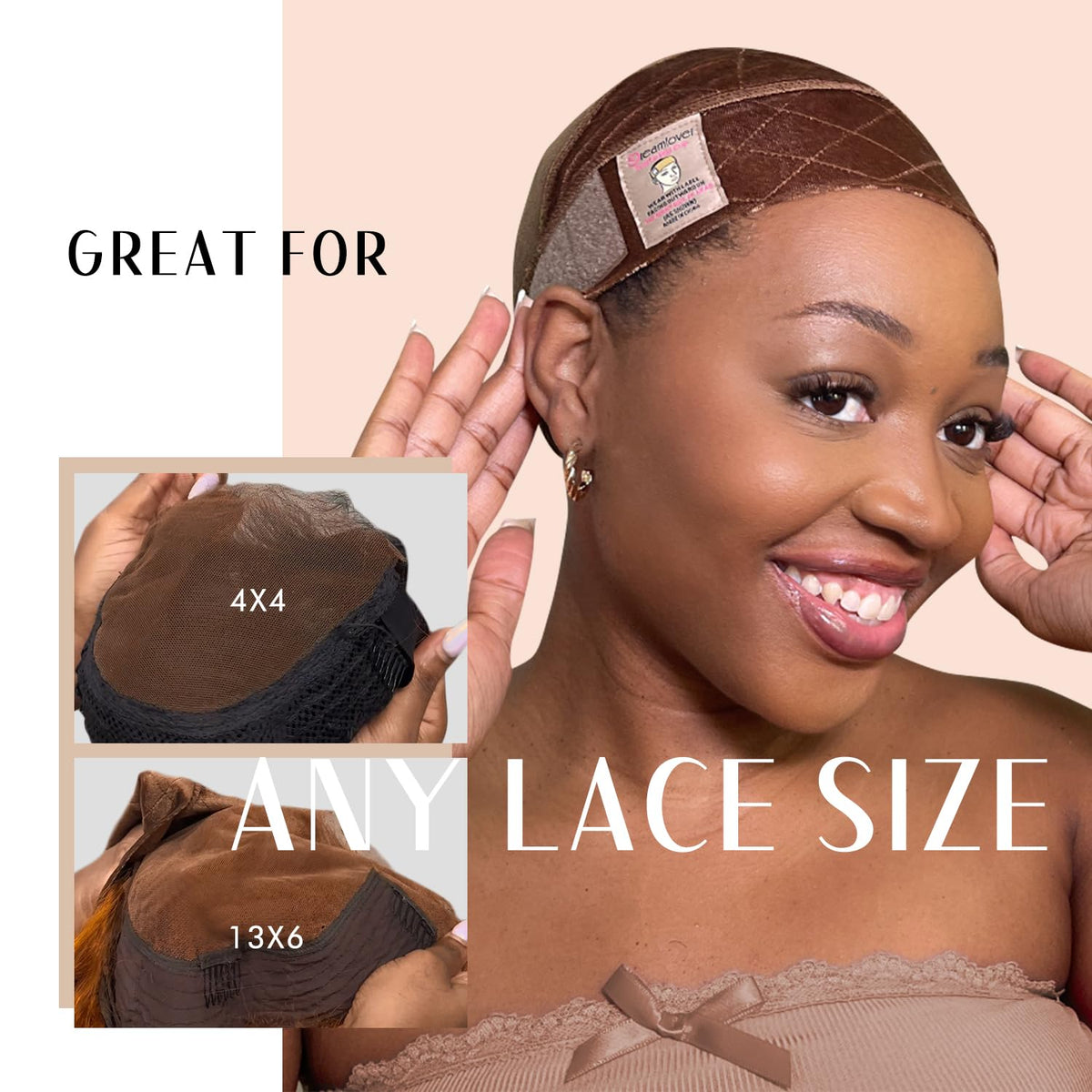 Dreamlover Wig Grip Band in Tan displayed with other colour options