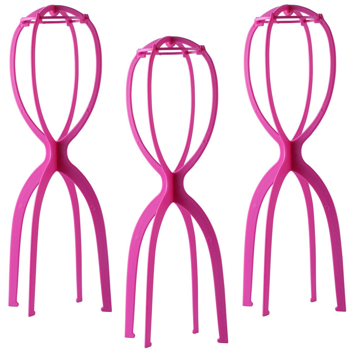 Dreamlover wig stand 19.7 inches in hot pink, front view
