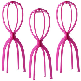 Dreamlover wig stand 19.7 inches in hot pink, front view