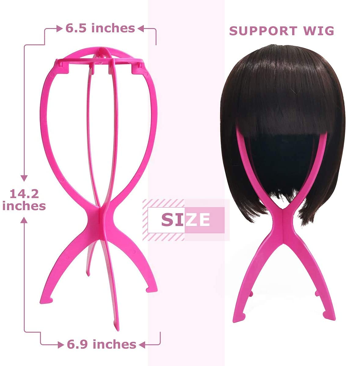 Dreamlover Wig Stand Hot Pink side view