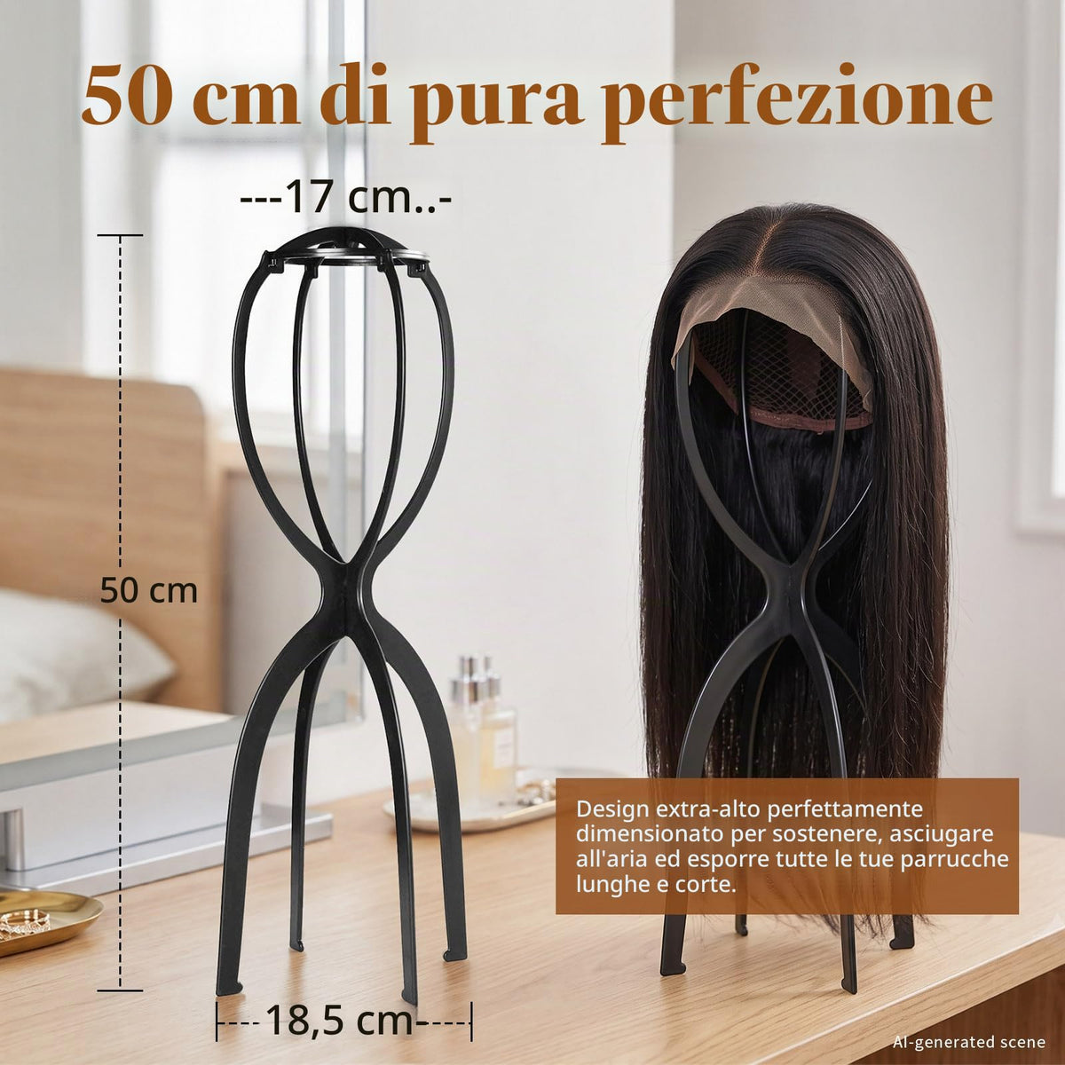 Dreamlover wig stand packed for travel