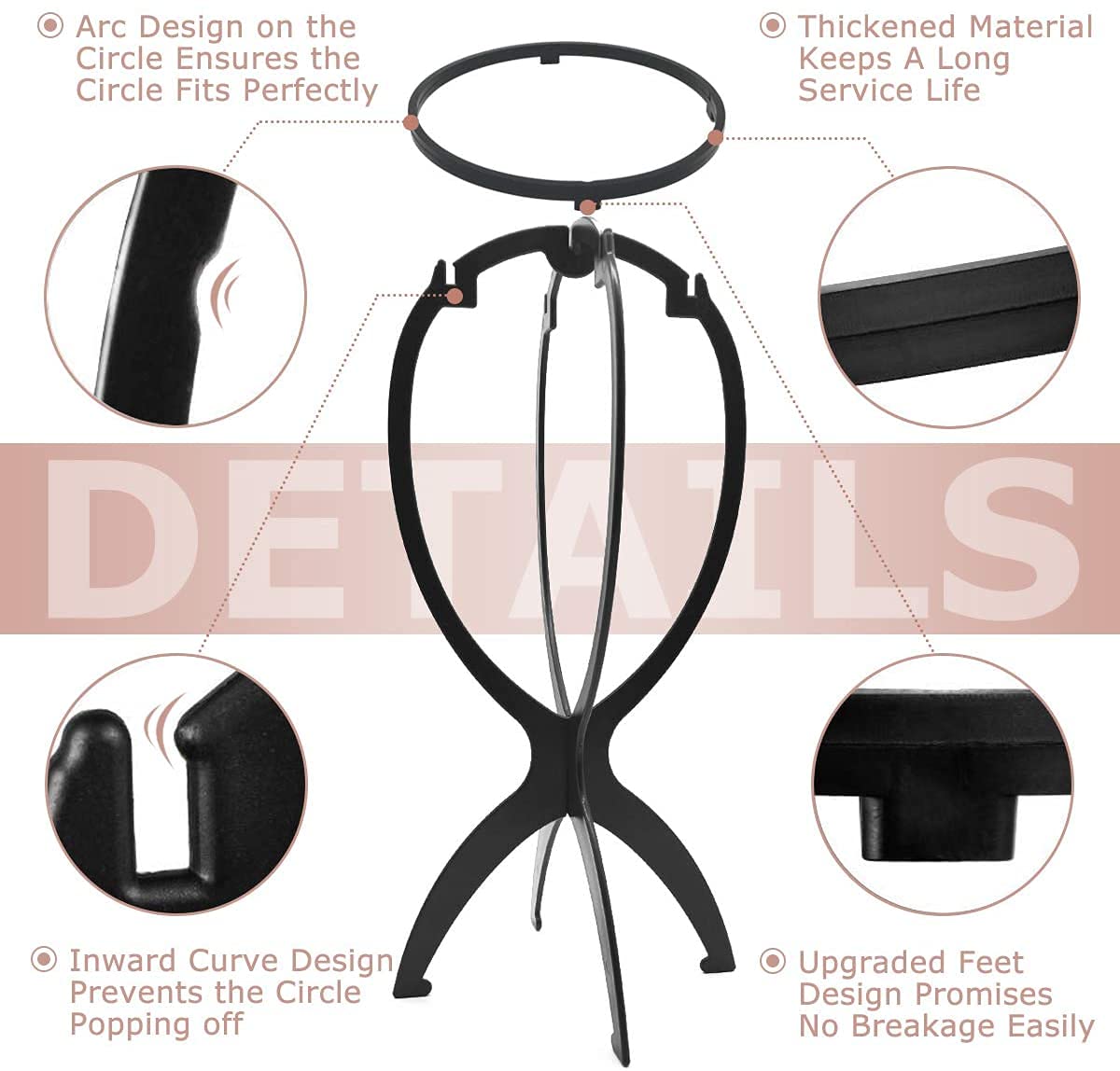 Dreamlover wig stand with hats displayed on it